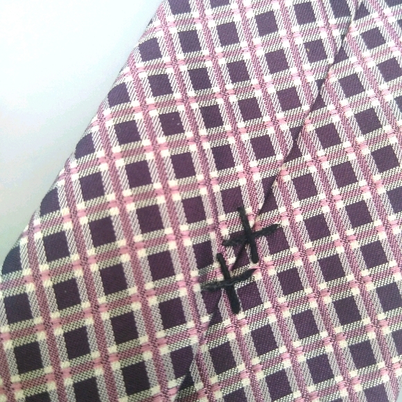 Kenneth Cole 100% Silk Plaid Check Necktie Slim Necktie Men's Tie - Picture 7 of 12